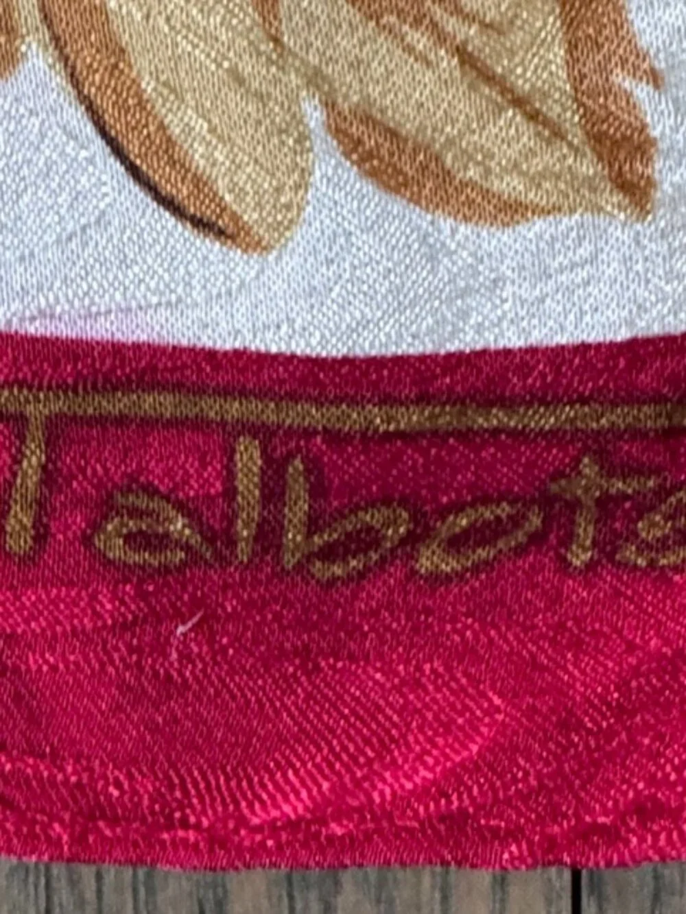 Talbots Vintage Silk Square Scarf,(1980/90s),Red/Gold Baroque,Collector Interest - Picture 9 of 9